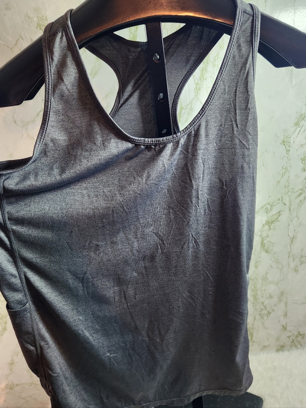 Gray Racer Back Tank - Picture 5 of 10
